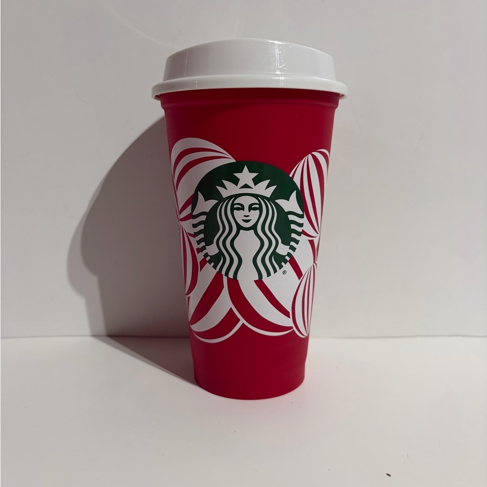 Starbucks Holiday 2024 Red Cup Day Reuse Plastic Hot Cup Lid Christmas 16oz NEW